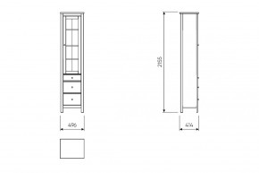 2.08.07.120.6 САГА шкаф с витриной 50 темно-бирюзовый RU в Озерске - ozersk.ok-mebel.com | фото 3