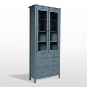 2.08.07.130.6 САГА шкаф с витриной 90 темно-бирюзовый RU в Озерске - ozersk.ok-mebel.com | фото