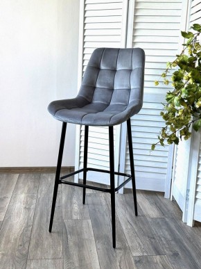 Барный стул ХОФМАН, цвет H-14 Серый, велюр / черный каркас М-City в Озерске - ozersk.ok-mebel.com | фото 3