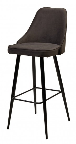 Барный стул NEPAL-BAR ГРАФИТ #14, велюр/ черный каркас (H=78cm) М-City в Озерске - ozersk.ok-mebel.com | фото