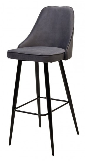 Барный стул NEPAL-BAR СЕРЫЙ #27, велюр/ черный каркас (H=78cm) М-City в Озерске - ozersk.ok-mebel.com | фото