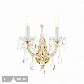 Бра iLamp Diamond W6071-2 GD+CL в Озерске - ozersk.ok-mebel.com | фото 2