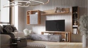 ДАЛЛАС Гостиная (модульная) цемент темный в Озерске - ozersk.ok-mebel.com | фото