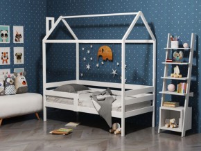 Детская кровать-домик из массива березы Соня-6 (800*1600) Белый/Лак в Озерске - ozersk.ok-mebel.com | фото