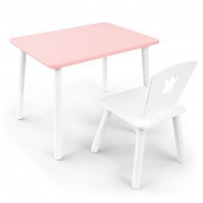 Детский комплект стол и стул «Корона» Rolti Baby (розовый/белый, массив березы/мдф) в Озерске - ozersk.ok-mebel.com | фото