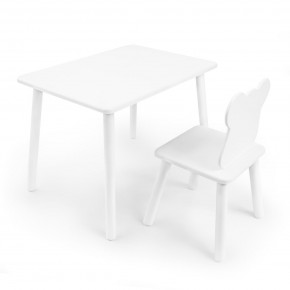 Детский комплект стол и стул «Мишка» Rolti Baby (белый/белый, массив березы/мдф) в Озерске - ozersk.ok-mebel.com | фото
