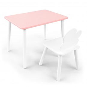 Детский комплект стол и стул «Облачко» Rolti Baby (розовый/белый, массив березы/мдф) в Озерске - ozersk.ok-mebel.com | фото