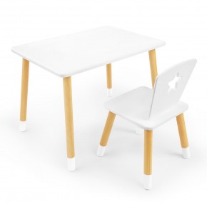 Детский комплект стол и стул «Звезда» Rolti Baby (белый/береза, массив березы/мдф) в Озерске - ozersk.ok-mebel.com | фото