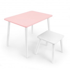 Детский комплект стол и табурет Rolti Baby (розовая столешница/белое сиденье/белые ножки) в Озерске - ozersk.ok-mebel.com | фото