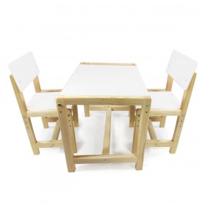 Детский растущий комплект стол и два стула  Я САМ "Лофт" (Белый, Сосна) в Озерске - ozersk.ok-mebel.com | фото
