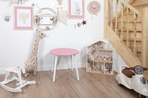 Детский стол круглый Rolti Baby (розовый/белый, массив березы/мдф) в Озерске - ozersk.ok-mebel.com | фото 1
