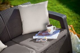 Диван пластиковый Корфу Макс (Corfu love seat max) коричневый в Озерске - ozersk.ok-mebel.com | фото 3