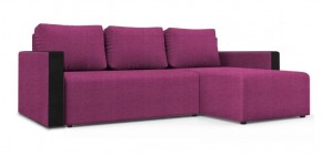 Диван угловой Алиса 3 Shaggy FUCHSIA - TEOS BLACK в Озерске - ozersk.ok-mebel.com | фото