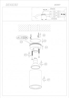 DK3007-BK Накладной светильник влагозащ., IP 44, 15 Вт, GU10, черный, алюминий в Озерске - ozersk.ok-mebel.com | фото 6
