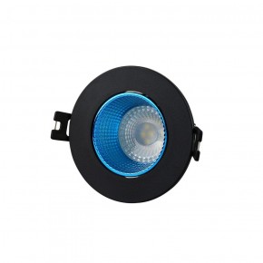 DK3061-BK+СY Встраиваемый светильник, IP 20, 10 Вт, GU5.3, LED, черный/голубой, пластик в Озерске - ozersk.ok-mebel.com | фото