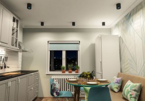 DK3090-BK+CY Светильник накладной IP 20, 10 Вт, GU5.3, LED, черный/голубой, пластик в Озерске - ozersk.ok-mebel.com | фото 2
