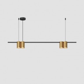 DK4061-BK+SG Подвесной светильник ORBIT, IP20, 4xGU10 LED до 15 Вт, черный + сатинированное золото, алюминий в Озерске - ozersk.ok-mebel.com | фото