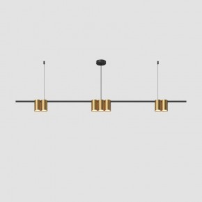 DK4063-BK+SG Подвесной светильник ORBIT, IP20, 7xGU10 LED до 15 Вт, черный + сатинированное золото, алюминий в Озерске - ozersk.ok-mebel.com | фото
