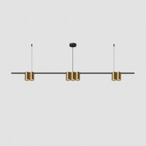 DK4063-BK+SG Подвесной светильник ORBIT, IP20, 7xGU10 LED до 15 Вт, черный + сатинированное золото, алюминий в Озерске - ozersk.ok-mebel.com | фото 2