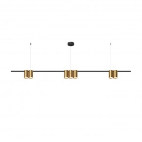 DK4063-BK+SG Подвесной светильник ORBIT, IP20, 7xGU10 LED до 15 Вт, черный + сатинированное золото, алюминий в Озерске - ozersk.ok-mebel.com | фото 3