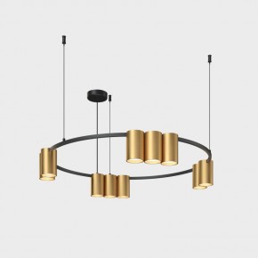 DK4065-BK+SG Подвесной светильник ORBIT , IP20, 10xGU10 LED до 15 Вт, черный + сатинированное золото, алюминий в Озерске - ozersk.ok-mebel.com | фото