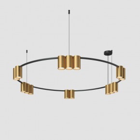 DK4067-BK+SG Подвесной светильник ORBIT, IP20, 15xGU10 LED, до 15 Вт, черный + сатинированное золото, алюминий в Озерске - ozersk.ok-mebel.com | фото