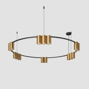 DK4067-BK+SG Подвесной светильник ORBIT, IP20, 15xGU10 LED, до 15 Вт, черный + сатинированное золото, алюминий в Озерске - ozersk.ok-mebel.com | фото 2