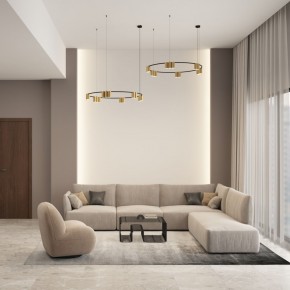 DK4067-BK+SG Подвесной светильник ORBIT, IP20, 15xGU10 LED, до 15 Вт, черный + сатинированное золото, алюминий в Озерске - ozersk.ok-mebel.com | фото 4