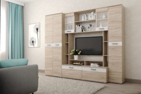 Гостиная Белла (Дуб Сонома/Белый глянец) в Озерске - ozersk.ok-mebel.com | фото