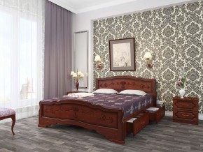 КАРИНА-6 Кровать из массива  (Орех) с 2-мя ящиками в Озерске - ozersk.ok-mebel.com | фото