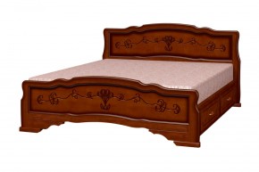 КАРИНА-6 Кровать из массива  (Орех) с 2-мя ящиками в Озерске - ozersk.ok-mebel.com | фото 2