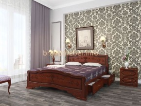 КАРИНА-6 Кровать из массива 1600 (Орех) с 2-мя ящиками в Озерске - ozersk.ok-mebel.com | фото