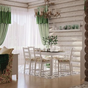 Комлект Вествик обеденный стол и четыре стула, массив сосны, цвет белый в Озерске - ozersk.ok-mebel.com | фото
