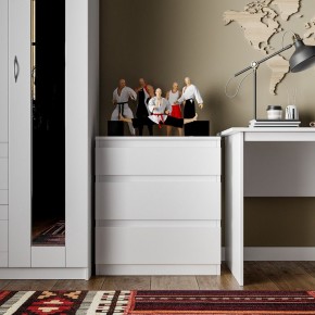 Комод КАСТОР с тремя ящиками, цвет белый в Озерске - ozersk.ok-mebel.com | фото 3