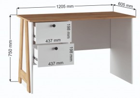 Компьютерный стол Теодора белый / крафт золотой в Озерске - ozersk.ok-mebel.com | фото 3