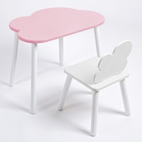 Комплект детский стол ОБЛАЧКО и стул ОБЛАЧКО ROLTI Baby (розовая столешница/белое сиденье/белые ножки) в Озерске - ozersk.ok-mebel.com | фото