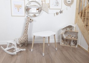 Комплект детский стол ОБЛАЧКО и стул ЗВЕЗДА ROLTI Baby (белая столешница/белое сиденье/береза ножки) в Озерске - ozersk.ok-mebel.com | фото