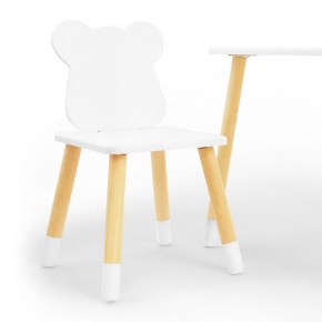 Комплект детской мебели стол и два стула Мишутка (Белый/Белый/Береза) в Озерске - ozersk.ok-mebel.com | фото
