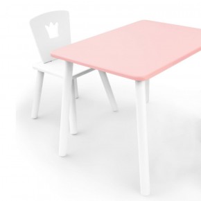 Комплект детской мебели стол и стул Корона (Розовый/Белый/Белый) в Озерске - ozersk.ok-mebel.com | фото