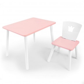 Комплект детской мебели стол и стул Корона (Розовый/Розовый/Белый) в Озерске - ozersk.ok-mebel.com | фото
