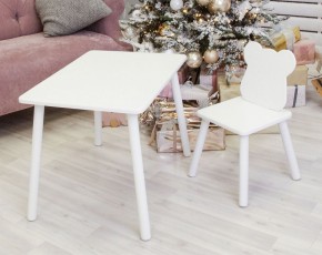 Комплект детской мебели стол и стул Мишутка (Белый/Белый/Белый) в Озерске - ozersk.ok-mebel.com | фото