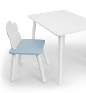 Комплект детской мебели стол и стул Облачко (Белый/Голубой/Белый) в Озерске - ozersk.ok-mebel.com | фото 1