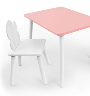 Комплект детской мебели стол и стул Облачко (Розывый/Белый/Белый) в Озерске - ozersk.ok-mebel.com | фото