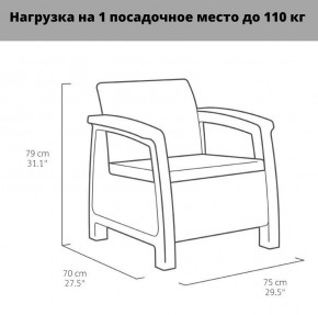 Комплект мебели Корфу Рест (Corfu Rest - without table) капучино-песок в Озерске - ozersk.ok-mebel.com | фото 3