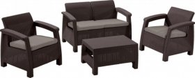 Комплект мебели Корфу сет (Corfu set) коричневый - серо-бежевый * в Озерске - ozersk.ok-mebel.com | фото 1