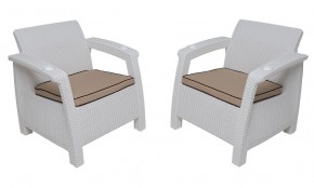 Комплект на балкон Yalta Premium Balcony Set (Ялта) белый (+подушки под спину) в Озерске - ozersk.ok-mebel.com | фото 4