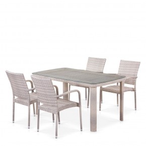 Комплект плетеной мебели T256C/Y376C-W85 Latte (4+1) + подушки на стульях в Озерске - ozersk.ok-mebel.com | фото