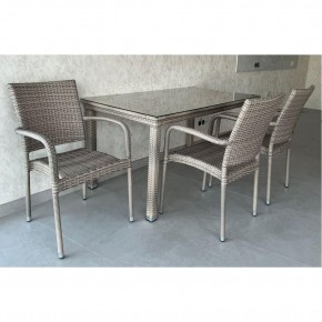 Комплект плетеной мебели T256C/Y376C-W85 Latte (4+1) + подушки на стульях в Озерске - ozersk.ok-mebel.com | фото 2
