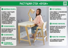 Комплект растущий стол и стул с чехлом 38 попугаев «Вуди» (Белый, Белый, Беж) в Озерске - ozersk.ok-mebel.com | фото