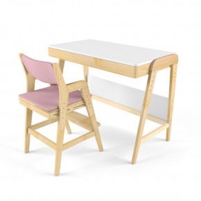 Комплект растущий стол и стул с чехлом 38 попугаев «Вуди» (Белый, Береза, Розовый) в Озерске - ozersk.ok-mebel.com | фото